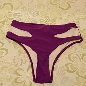 Andrea Iyamah High Cut Purple Bikini Bottom